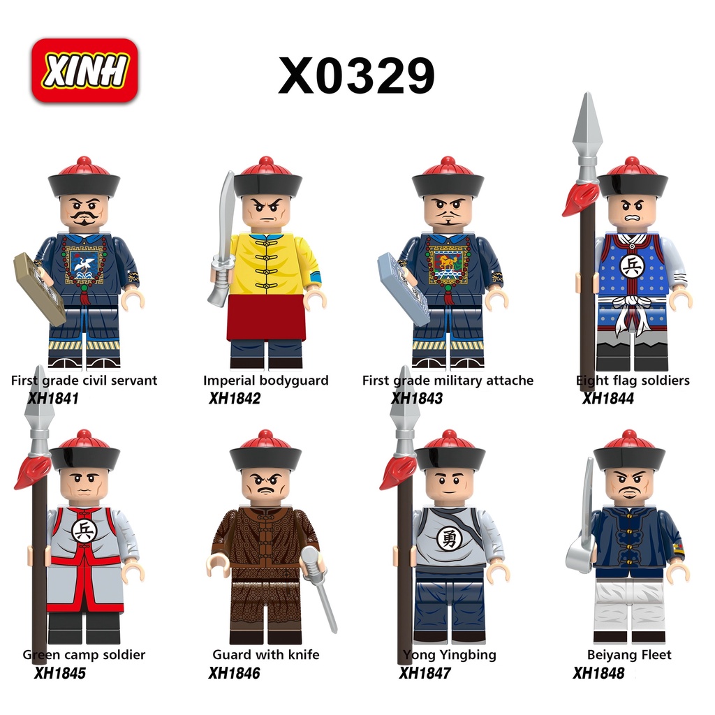 Minifigures Nhân Vật Quan Và Lính Thời Nhà Thanh Trung Quốc X0329 - Đồ Chơi Lắp Ráp Mini Trung Cổ