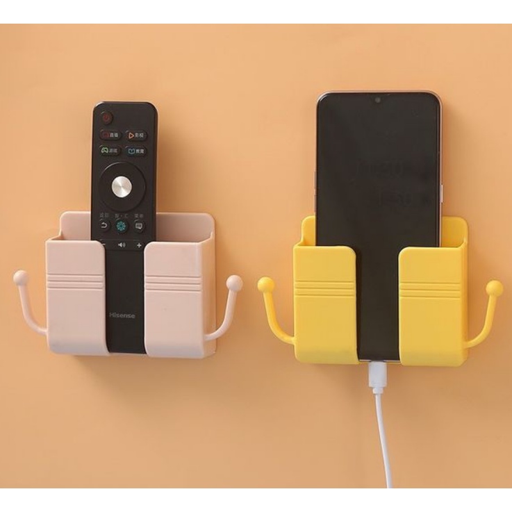 Giá đỡ điện thoại remote đa năng dán tường có móc treo chìa khóa siêu xinh mẫu mới 2022