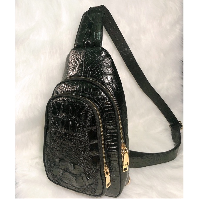 Túi đeo chéo nam, da cá sấu thật, túi VIP
