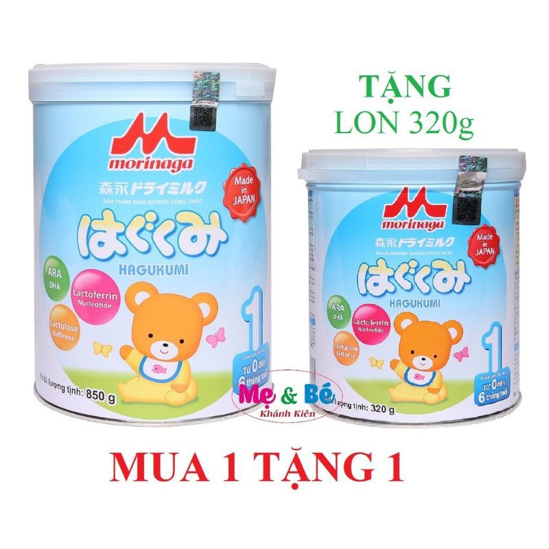 Combo 2 hộp sữa Morinaga số 1 850g mẫu mới, (Chính hãng Lê Mây, date t9/2022)