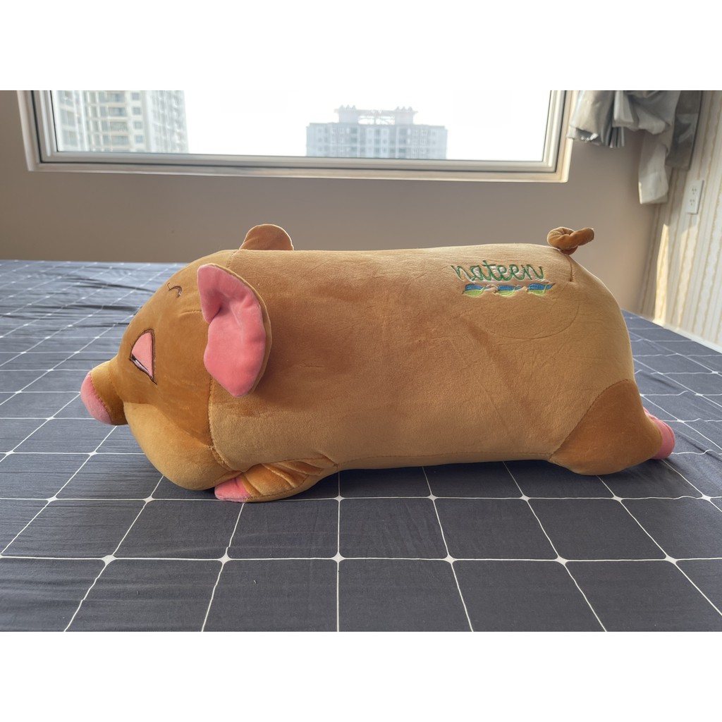 [Quà tặng kèm - Nateen] Heo bông cute mắt híp siêu mềm 50cm