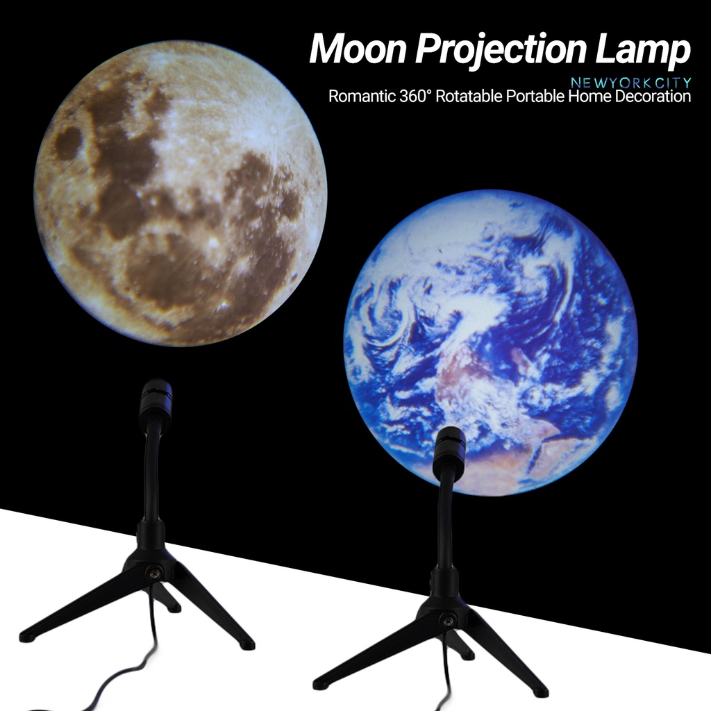 Đèn Chiếu Hình Trái Đất Xoay 360 Độ Lãng Mạn Trang Trí Nhà Cửa