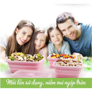 VioletShop1688 - Hộp nhựa đựng thức ăn xếp gọn