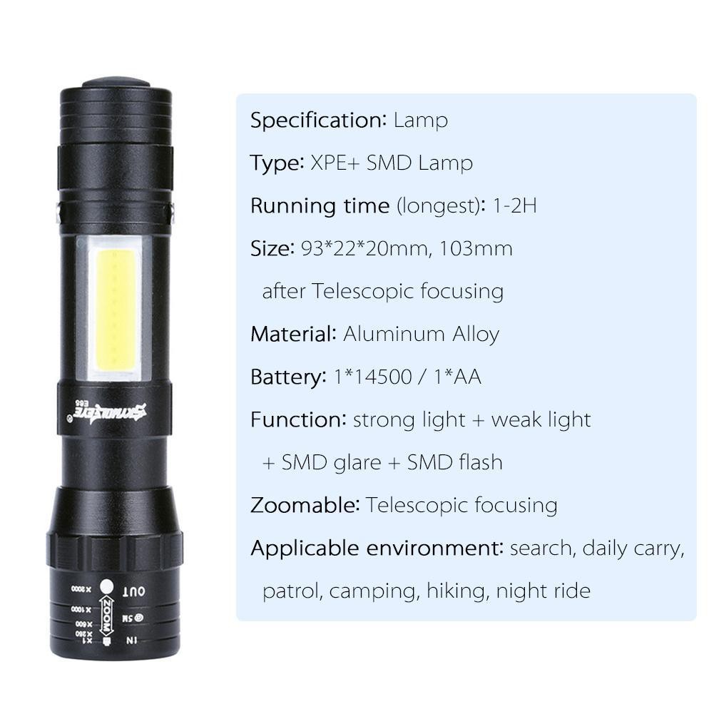 Đèn Pin Led Xpe + Smd 4 Chế Độ Sáng 20000lm Pin Aa 14500