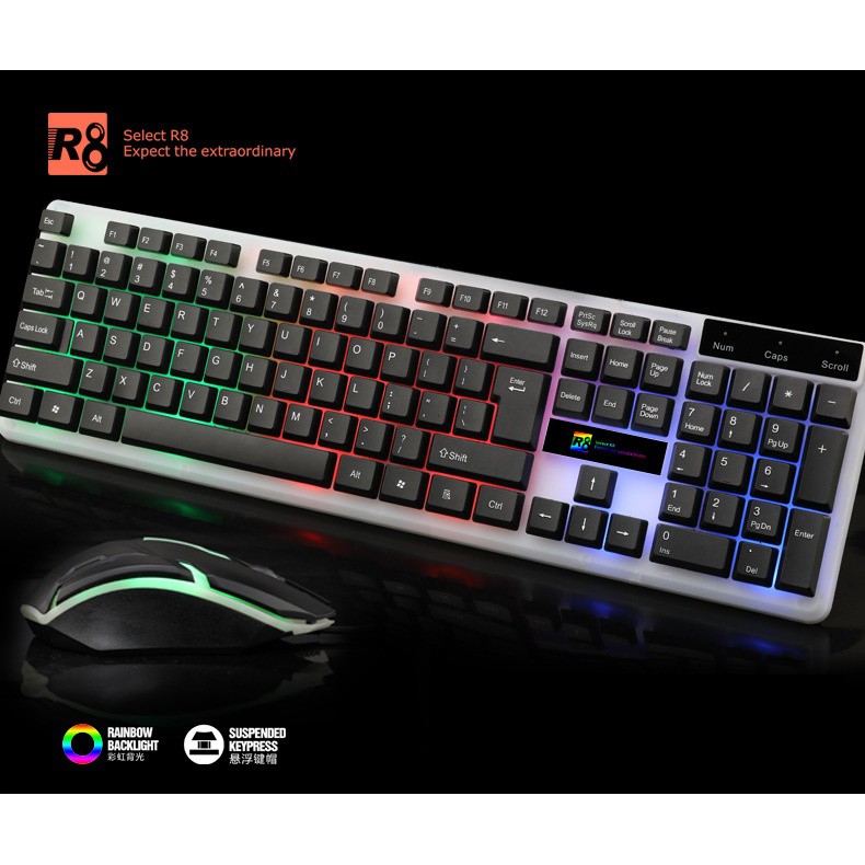 Bộ bàn phím chuột keyboard Mouse Gaming R8 1921 Led | BigBuy360 - bigbuy360.vn
