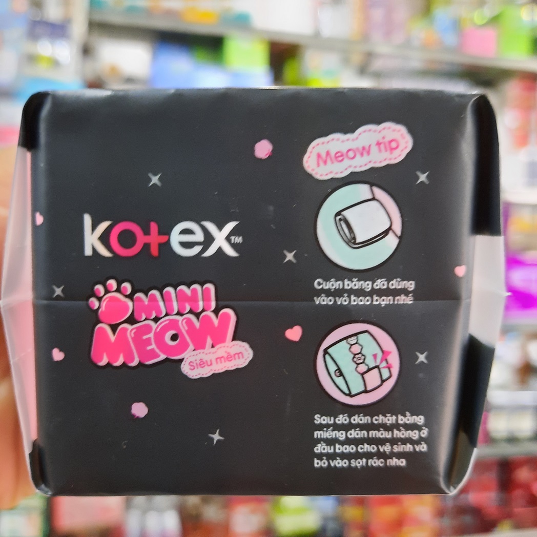 Băng vệ sinh, tampon Kotex Mini Meow siêu mềm 8 miếng