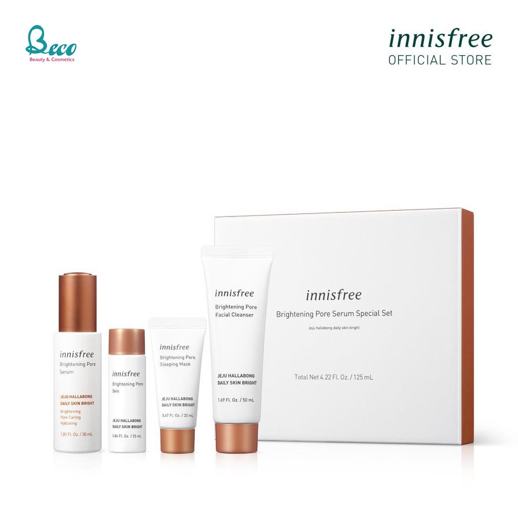 Bộ Sản Phẩm Đặc Biệt Chăm Sóc Dưỡng Sáng Da 3 Trong 1 Innisfree Brightening Pore Serum Set