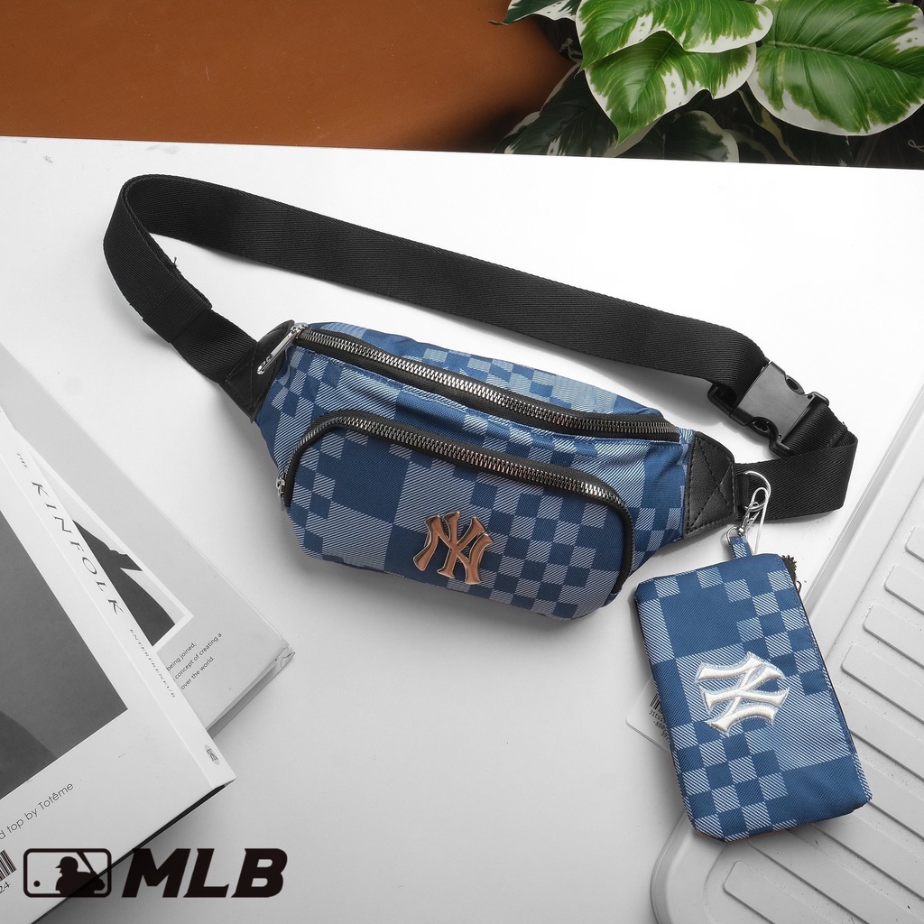 Túi bao tử đeo chéo MLB NEWYORK CARO100% polyester chống thấm, logp NY kim loại sang trọng,có túi nhỏ đi kèm