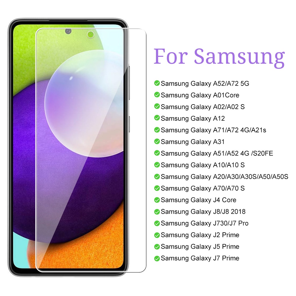 3pcs Scratch-resistant and shock-resistant tempered glass for Samsung J7 Prime/J5 Prime/ J2 Prime/J730/J7 Pro/J8/J8 2018/J4 Core/A70/A70S/A20/A30/A30S/A50/A50S/A10/A10 S/A51/ A52 4G /S20FE/ A31/A71/A72 4G/A21s/A12/A02/A02 S/A01Core/A52/A72 5G