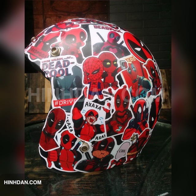 Sticker DEADPOOL Chống Nước Hình Dán Decal dán Trang Trí vali, xe, laptop, nón bảo hiểm, đàn guitar