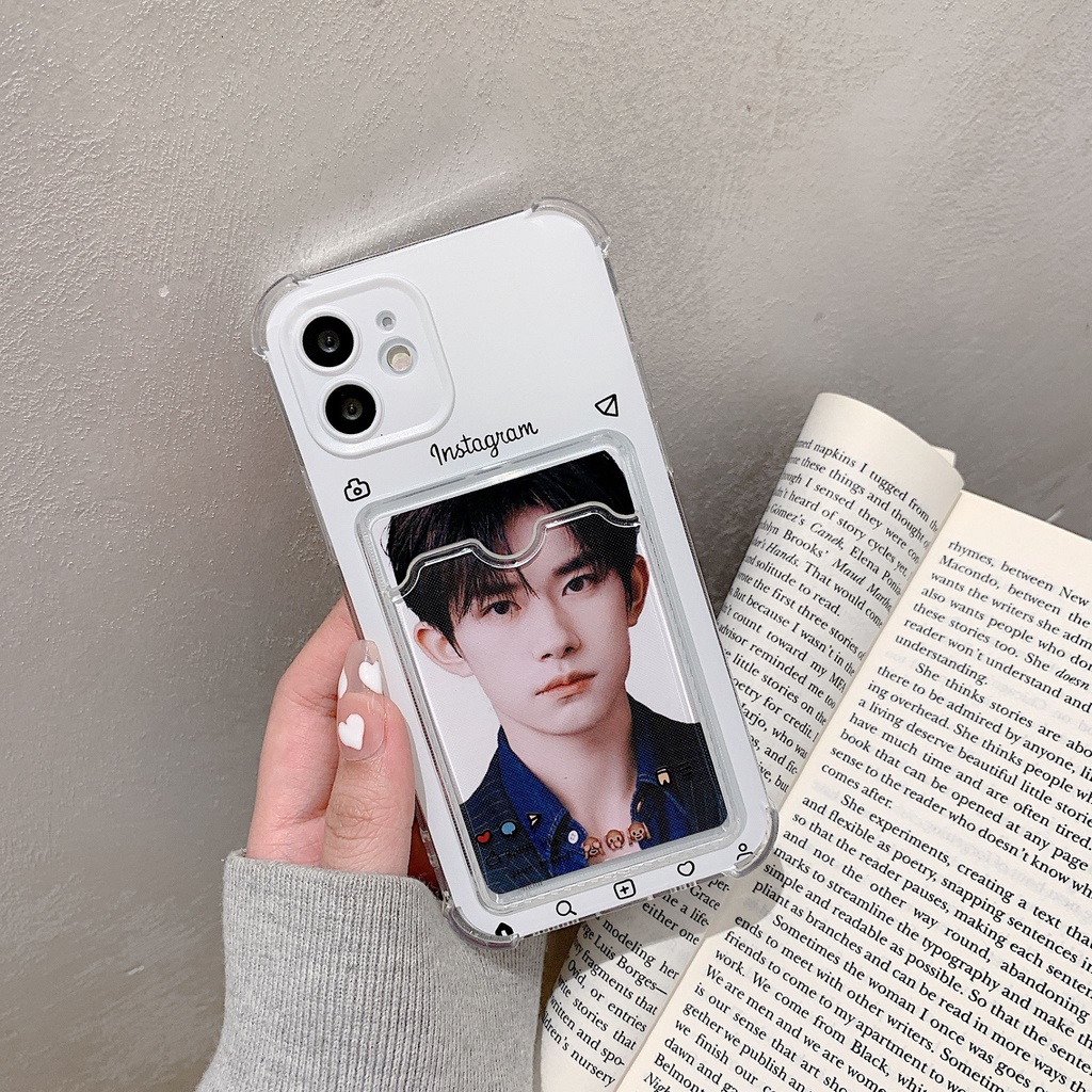 Ốp Điện Thoại Chống Sốc Có Ngăn Đựng Thẻ Thời Trang Cho iPhone 14 / 13 / 12 / 11 / X / 8 / 7P