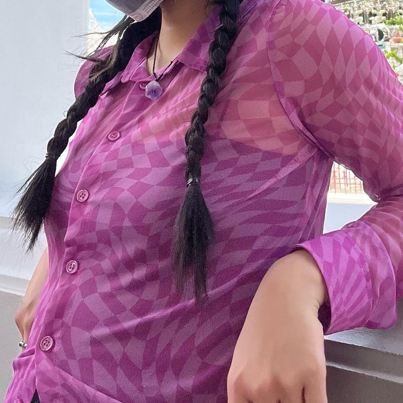 Sơmi Caro Lưới Tay Dài