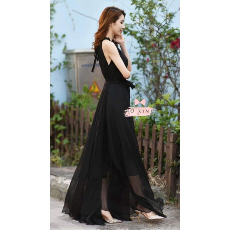 Đầm Suông Cổ Yếm Thắt Eo Hàn Quốc (được kiểm tra khi nhận hàng)