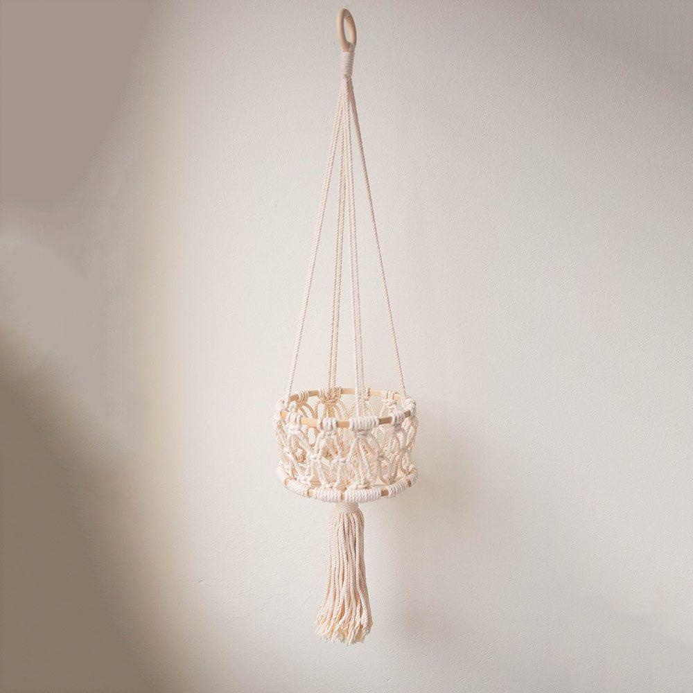 Giá Đỡ Chậu Hoa Bằng Dây Thừng Cotton Bện Thủ Công Độc Đáo Trang Trí Sân Vườn