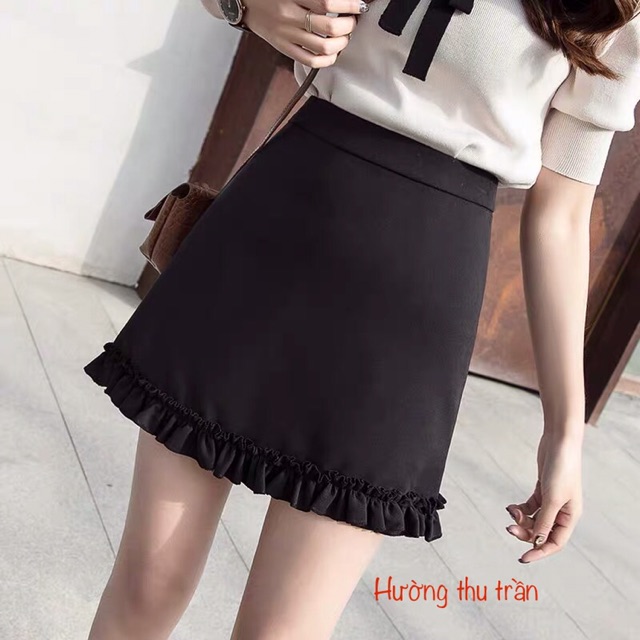 Chân Váy Chữ A Chân Váy Công Sở Phối Bèo Trẻ Trung