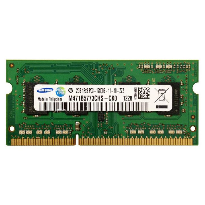 Ram Laptop 2GB Ram Samsung DDR3 PC3-12800s Bus 1600 1.5V BH 60 Tháng