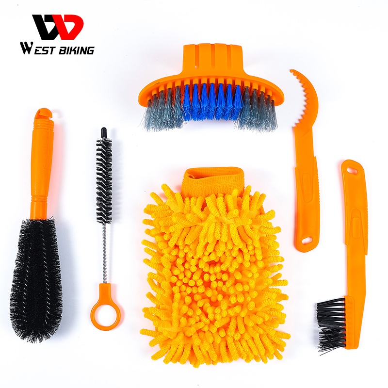 WEST BIKING Set 6 dụng cụ vệ sinh xe đạp thiết kế tiện lợi dễ dùng