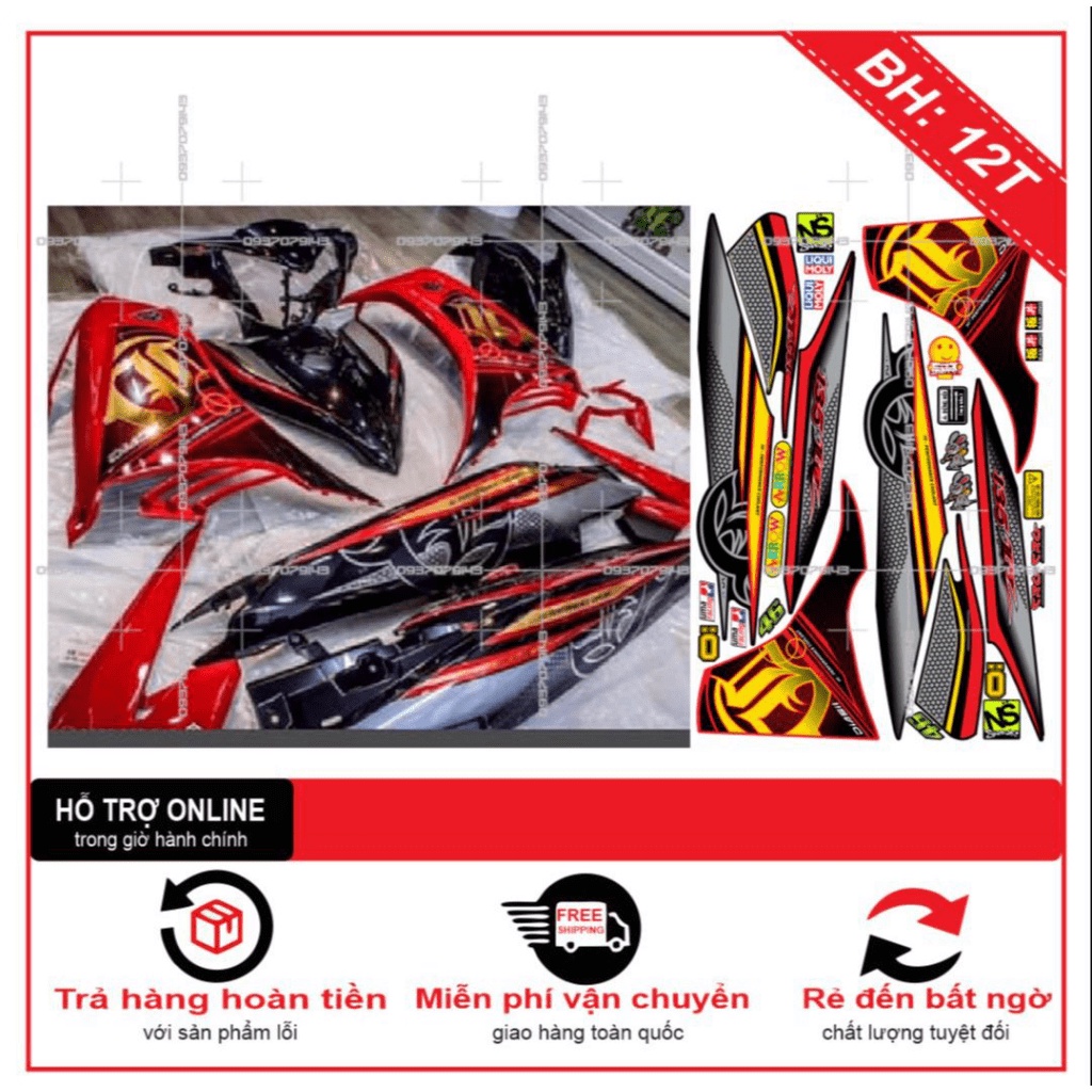 TEM RỜI EX 2011 LC TỔ ONG ĐỎ ĐEN -- SHIN DECAL 2