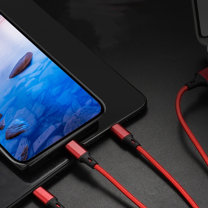 Dây cáp sạc nhanh 2.4A S P 3 trong 1 dây dủ cho điện thoại samsung, xiaomi không nóng máy