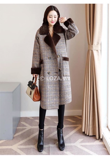 Vải dạ Kẻ nhỏ xuất Hàn đẹp