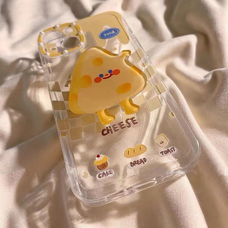 Giá Đỡ Điện Thoại Bằng Acrylic Hình Phô Mai Hoạt Hình Có Thể Gập Lại