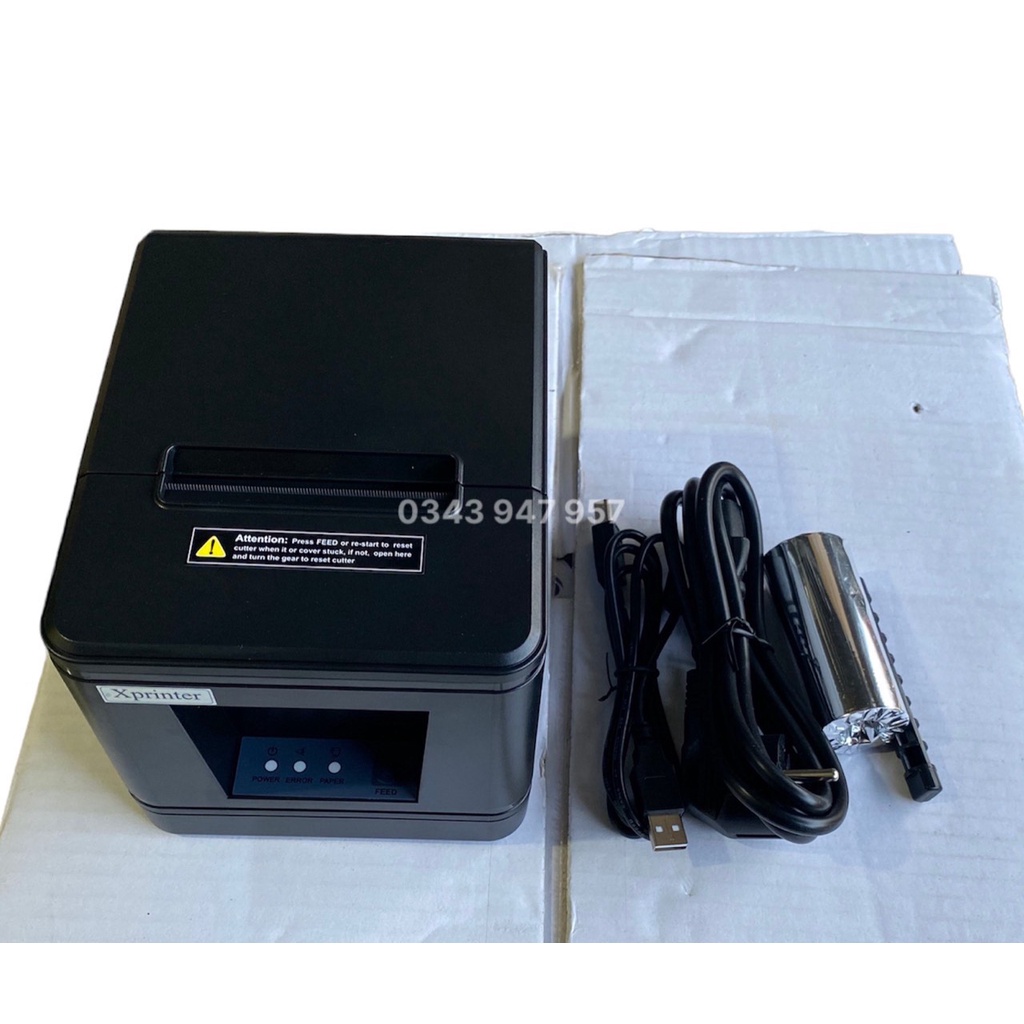 COMBO Máy in hoá đơn, in bill Xprinter  khổ K80 và Giấy in nhiệt K80x45mm