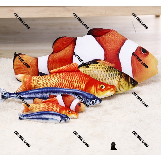 ĐỒ CHƠI CHÓ MÈO, CÁ CATNIP NHỒI BÔNG, TẶNG THÊM GÓI CATNIP