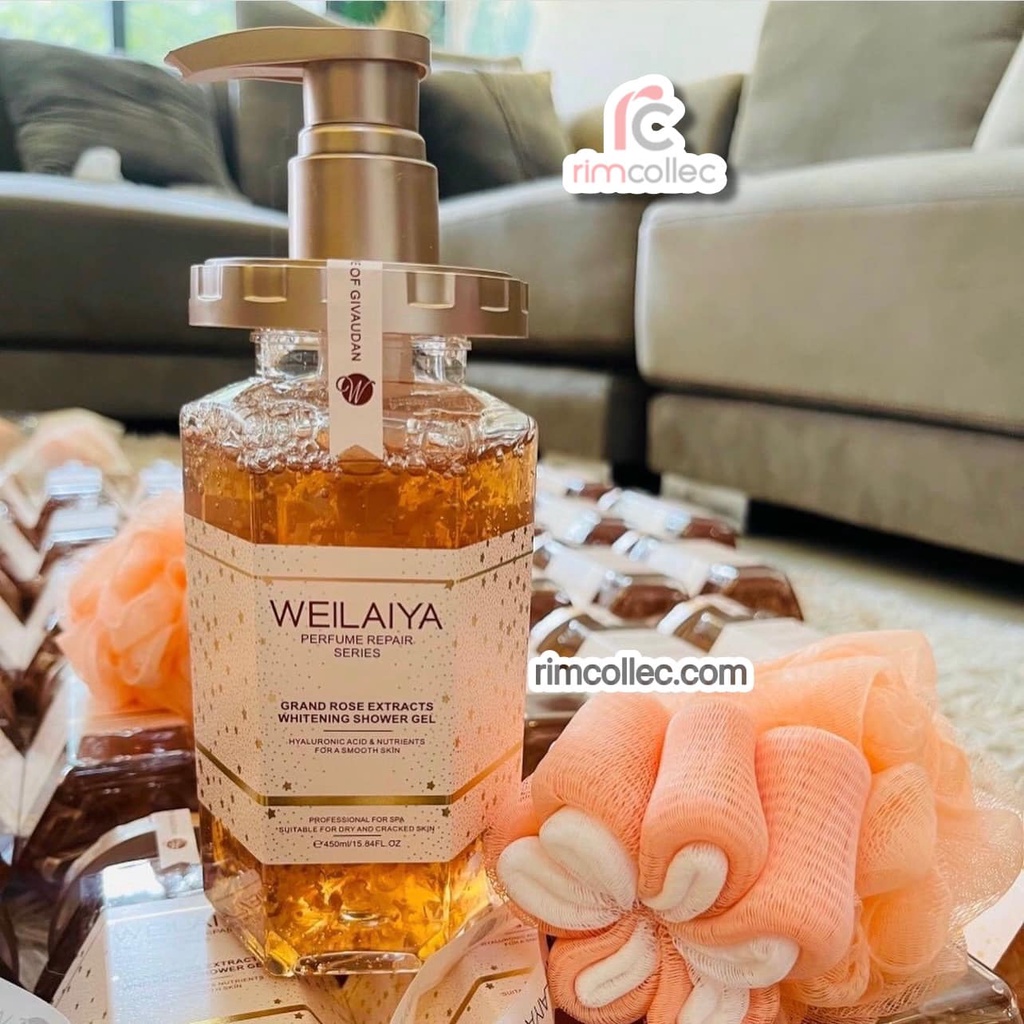 Sữa tắm trắng da weilaiya cánh hoa hồng Damask