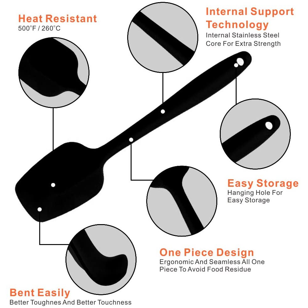 SPATULA Phới trộn bột silicone đúc hàng đẹp nhiều cỡ nhiều màu (21 và 28 cm)