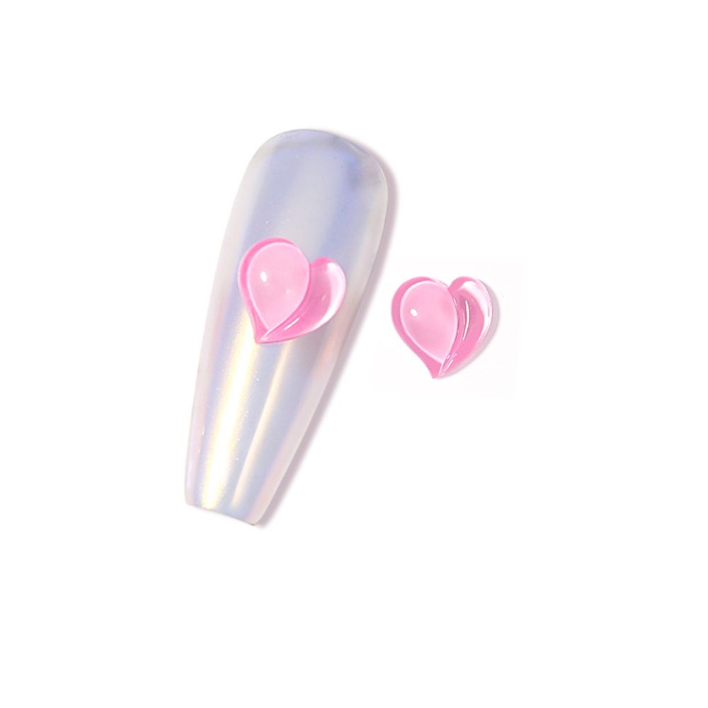 [Hàng mới về] Set 10 Phụ kiện hình trái tim 3D màu sắc ngọt ngào trang trí móng nghệ thuật phong cách Nhật Bản