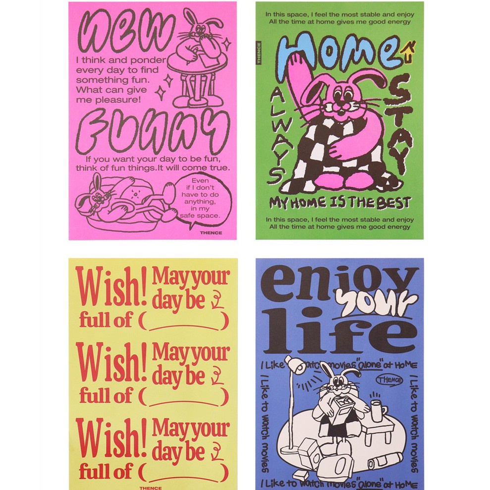 Set 15 thẻ ảnh trang trí dán tường phong cách retro độc đáo dễ thương