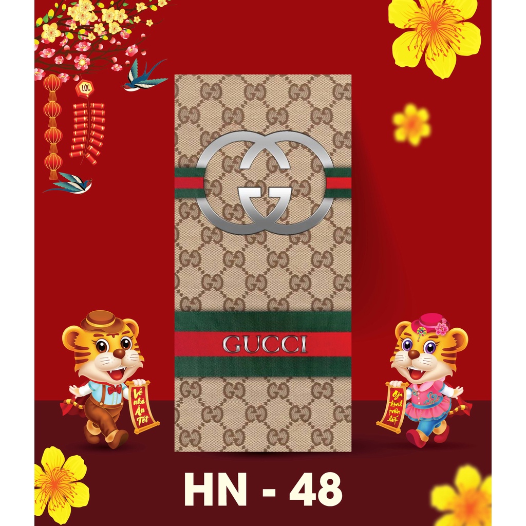 Bao Lì Xì Thương Hiệu Chúc Tết, kích thước lớn để tờ tiền thẳng, giấy dày dặn, nhiều mẫu lựa chọn