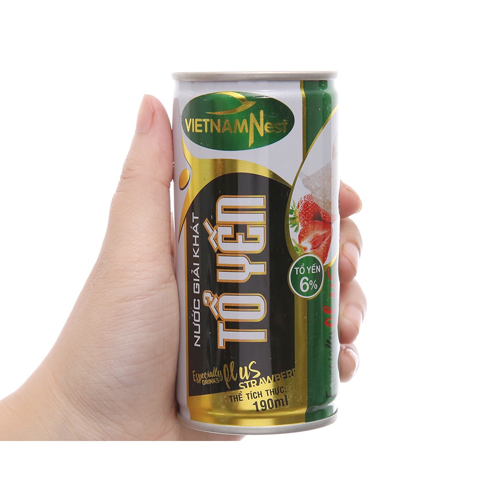 [MUA 1 TẶNG 1] NƯỚC GIẢI KHÁT TỔ YẾN HƯƠNG DÂU 190ML (DATE 5/2021)