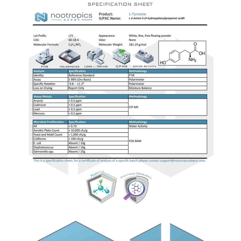 Viên uống tăng động lực tinh thần L-tyrosine 500mg