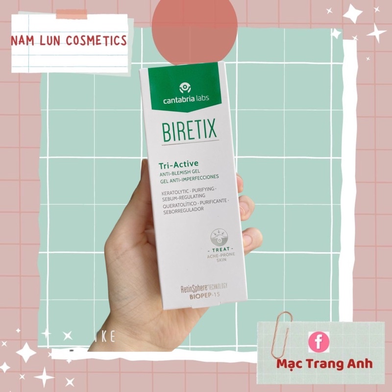 Gel ngừa mụn, giảm thâm cho da dầu mụn Biretix - Tri Active Gel