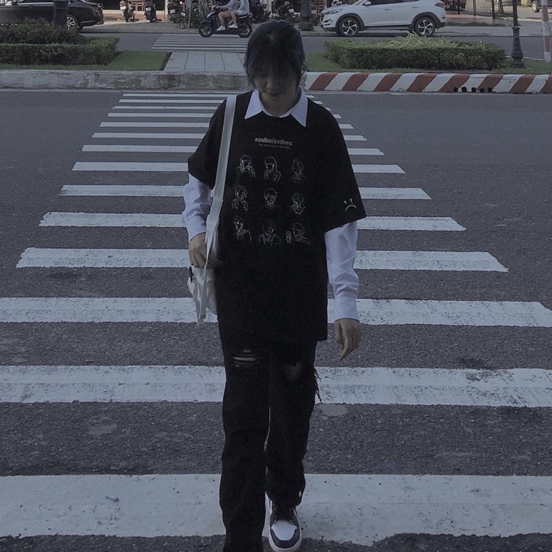 Áo Thun Tay Lỡ Unisex Sadboiz SADBOIZVIBES TOSS TEE 🖤 Nam nữ unisex 🖤 Áo phông cổ tròn form rộng