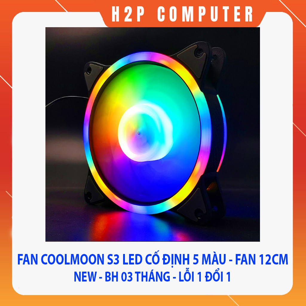 Quạt làm mát PC Coolmoon S3 - Fan Led 5 màu cả viền và lõi - New - BH 3 Tháng