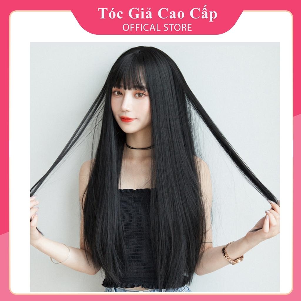 Tóc giả nữ đẹp nguyên đầu thẳng dài 60cm, màu vàng sáng. tặng kèm lưới trùm wig.