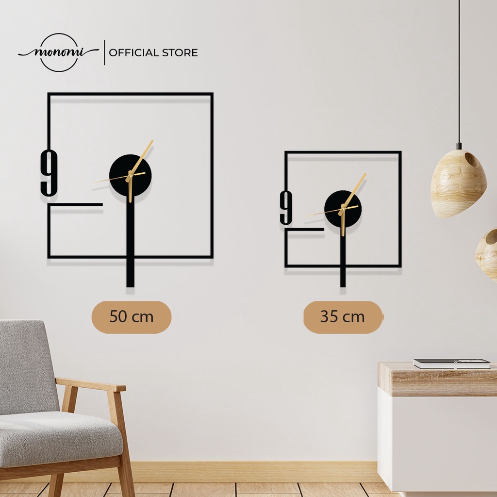 Đồng Hồ Decor CNC Number 9 Với Thiết Kế Tối Giản Cho Phòng Khách & Văn Phòng THE MONOMI - C024