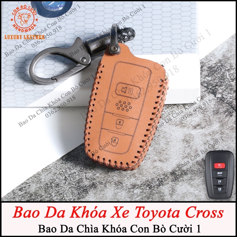 Bao Da Chìa Khoá Toyota Corolla Cross, Da Thật, Giá Tận Xưởng, Khắc Tên &amp; Số ĐT Chủ Xe