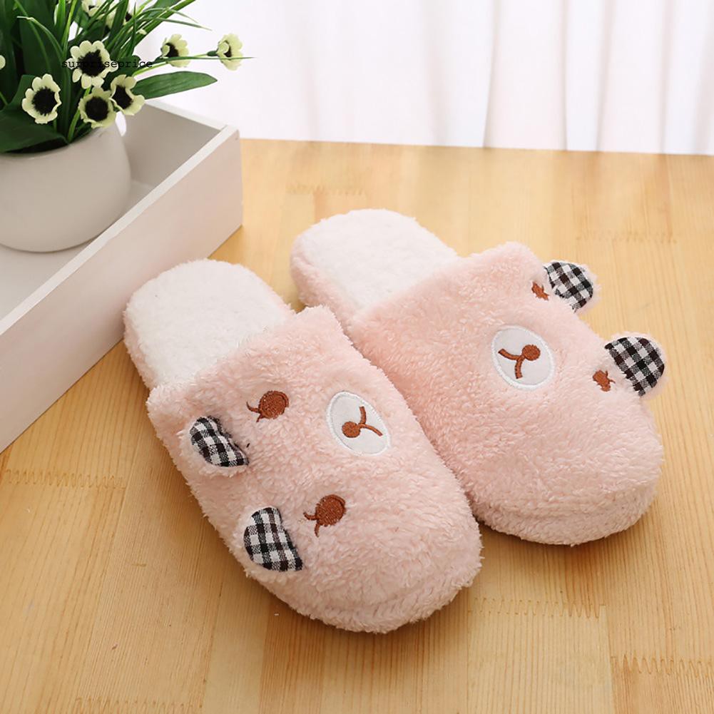 Dép bông đi trong nhà chống trượt hình gấu dễ thương