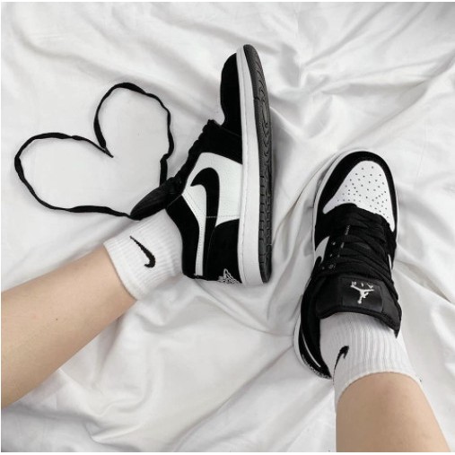 Giày Thể Thao Sneaker Nam Nữ JD1 Panda Cổ Thấp,JD1 Trắng Đen