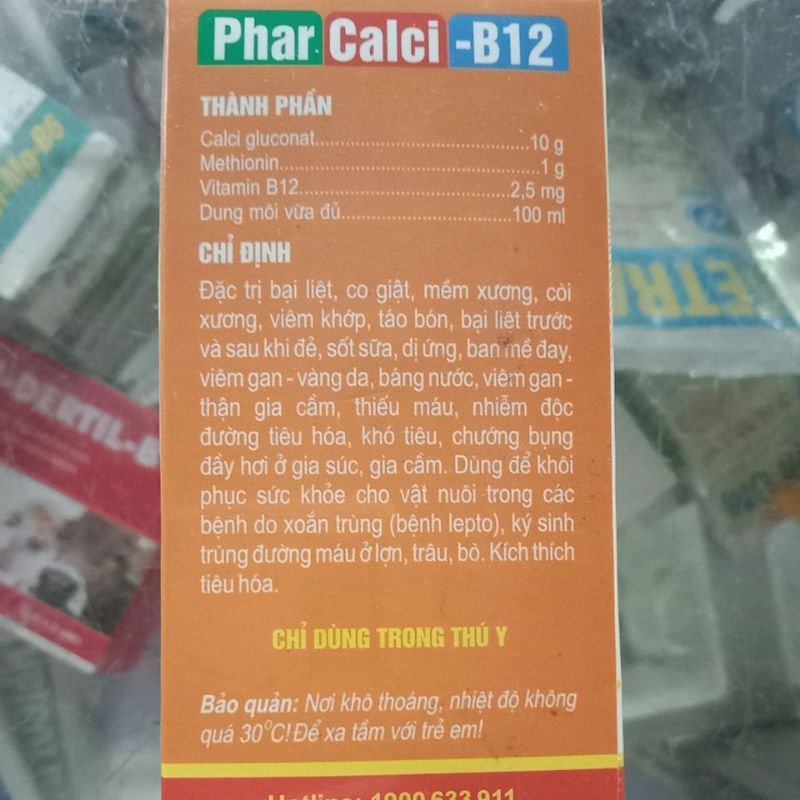 Canxi b12 50ml 100ml calci vitamin b12 chó mèo lợn heo gà đá chim dê thỏ trâu bò cừu, bai li,et, táo bo, n, tăn,g sữa