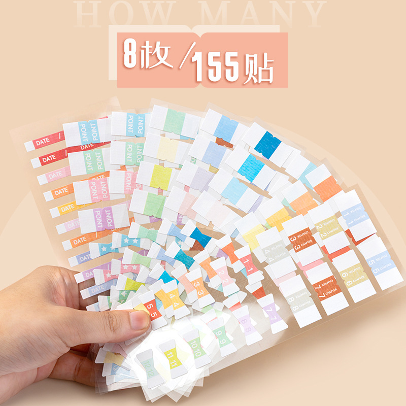 155sheets Tearable sticky Note colorful Mark Memo Pad Lable Sticker Bookmarks Notepad Stationery