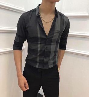 Sơ mi kẻ nam nữ burberry