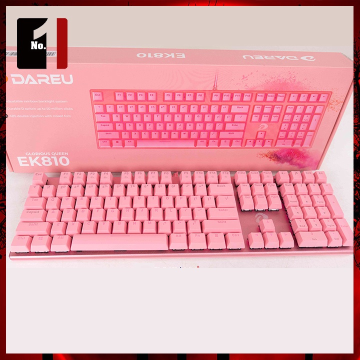 Bàn Phím Cơ Gaming Máy Vi Tính Dareu EK810 Màu Hồng Led RGB Bàn Phím Dây Dễ Thương Game Thủ Chuyên Game Laptop Pc
