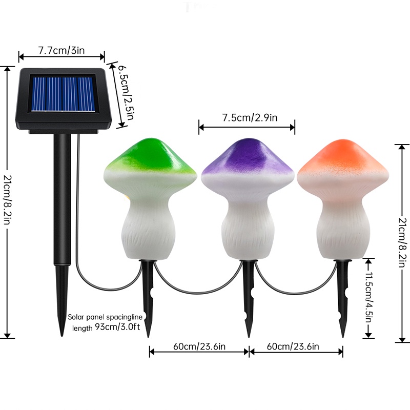 Đèn Trang Trí Lối Đi Sân Vườn Hình Nấm Dễ Thương Chống Thấm Nước Sử Dụng Năng Lượng Mặt Trời