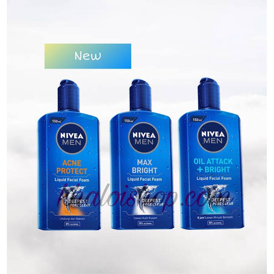 Gel rửa mặt Nivea men kiểm soát nhờn, sáng da, sạch mụn 150ml - hàng chính hãng