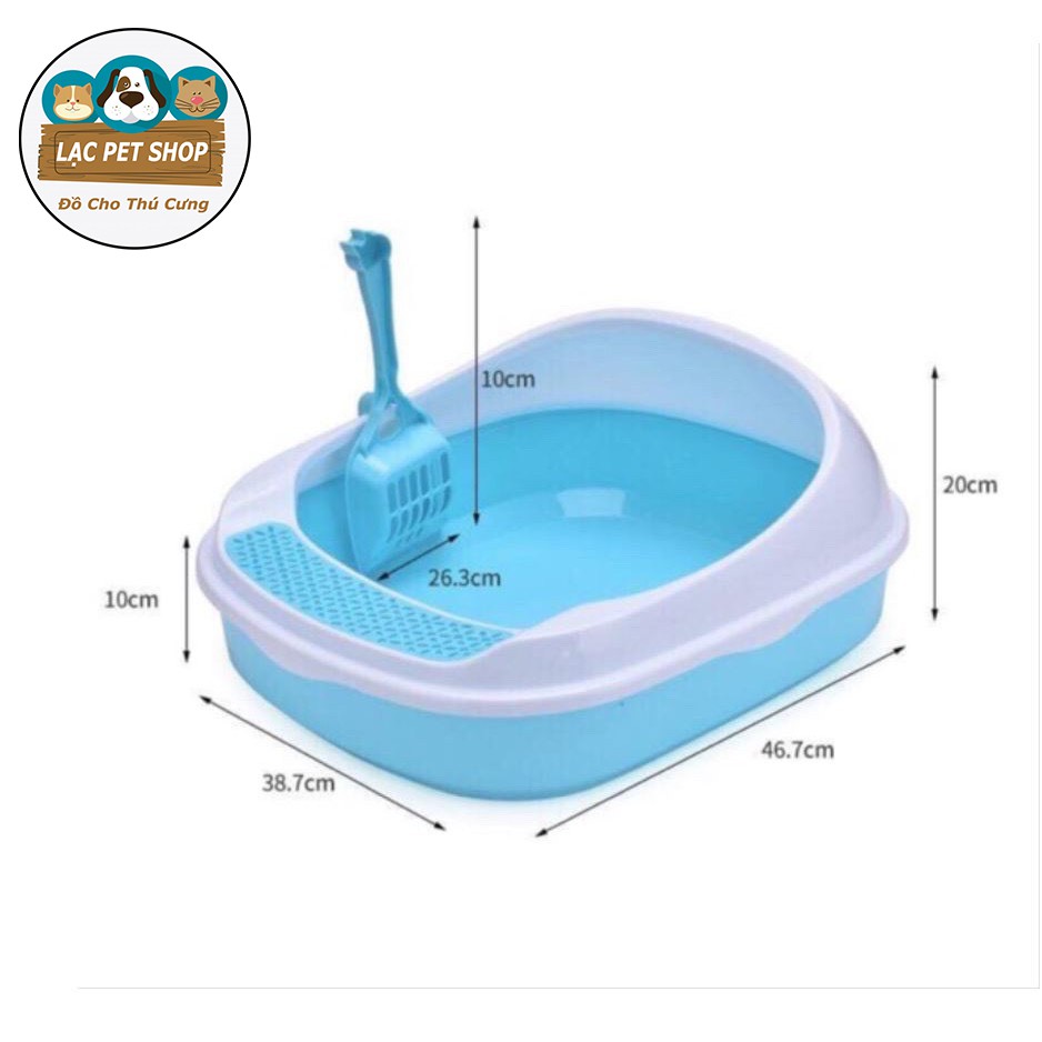 Khay Vệ Sinh Kèm Xẻng KWC2 - Có Chắn Và Gạt Cát Cho Mèo - Màu Ngẫu Nhiên