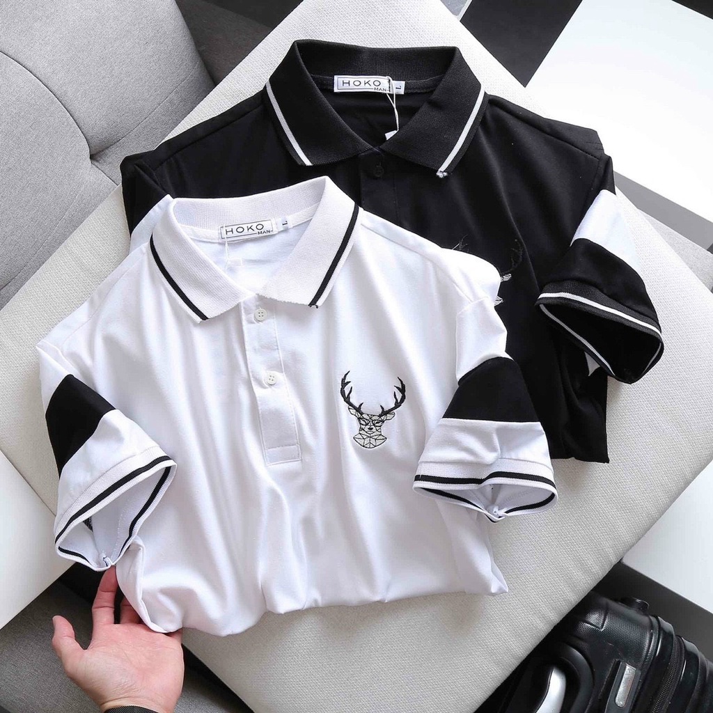 Áo Thun Nam Nữ Polo Cổ Bẻ Chất Liệu Cao Cấp 232 Ngực Thêu Sừng Hươu Thấm Hút Mồ Hôi Siêu Trẻ Trung